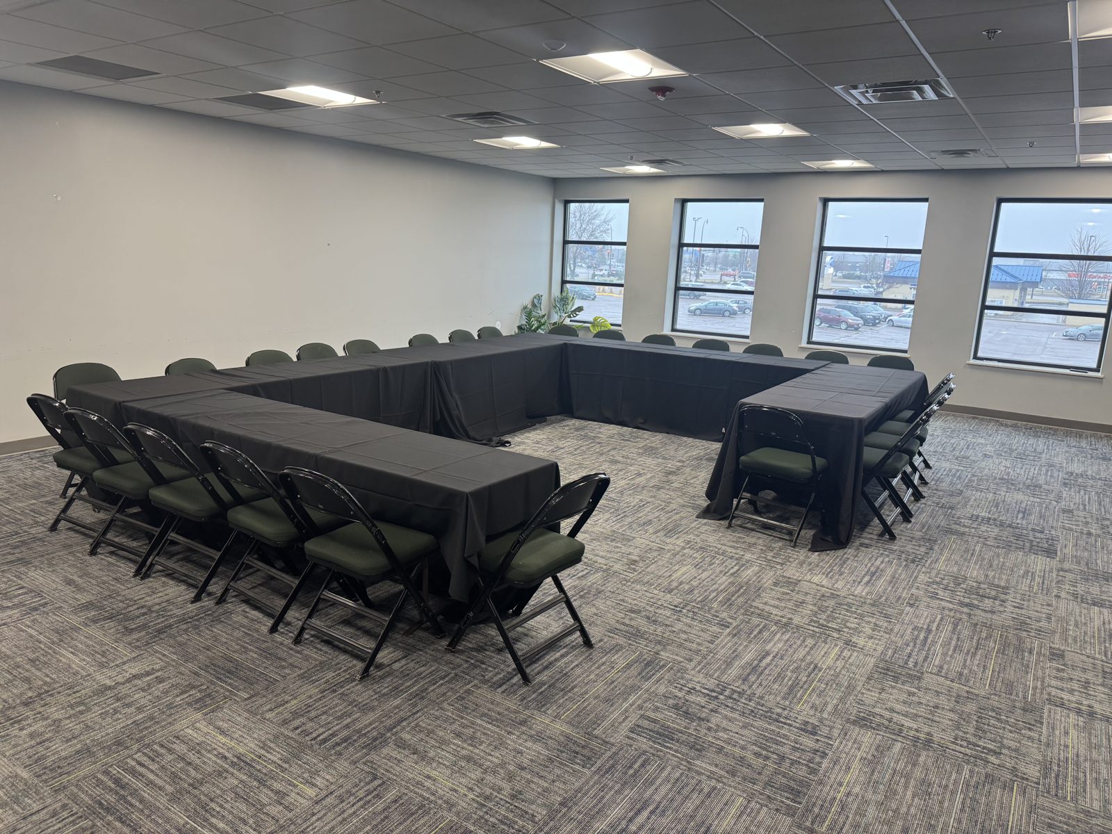 The Community Room at The Venue, set for a meeting